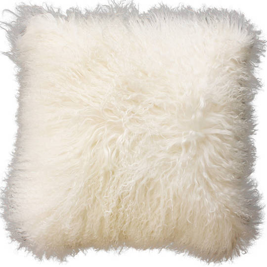 Furtex - Meru Tibetan Lamb Fur Cushion - Natural White